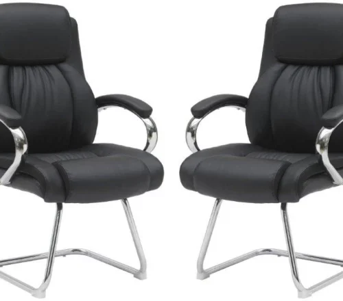 TOCC Silver Exec Visitor Chairs – Set of 2 Office Visitor Chair – Black