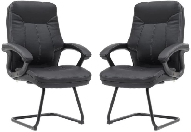 TOCC Casanova Visitor Chair - Set of 2 Office Visitor Chair – Black