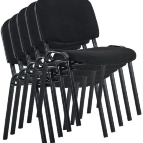 TOCC Contract Fabric Stacking Office Chairs - 5 per box - Black Office Stacking Chair