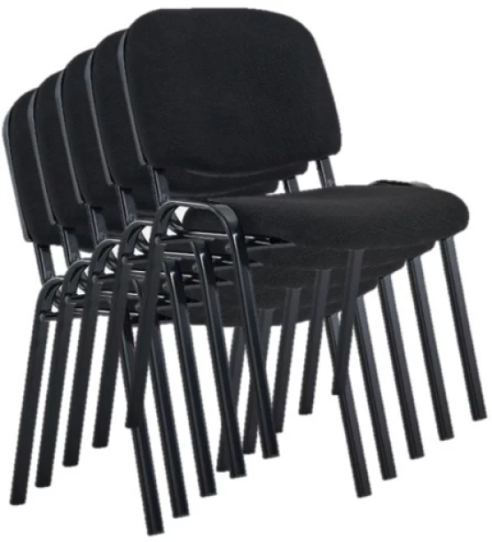 TOCC Contract Fabric Stacking Office Chairs - 5 per box - Black Office Stacking Chair