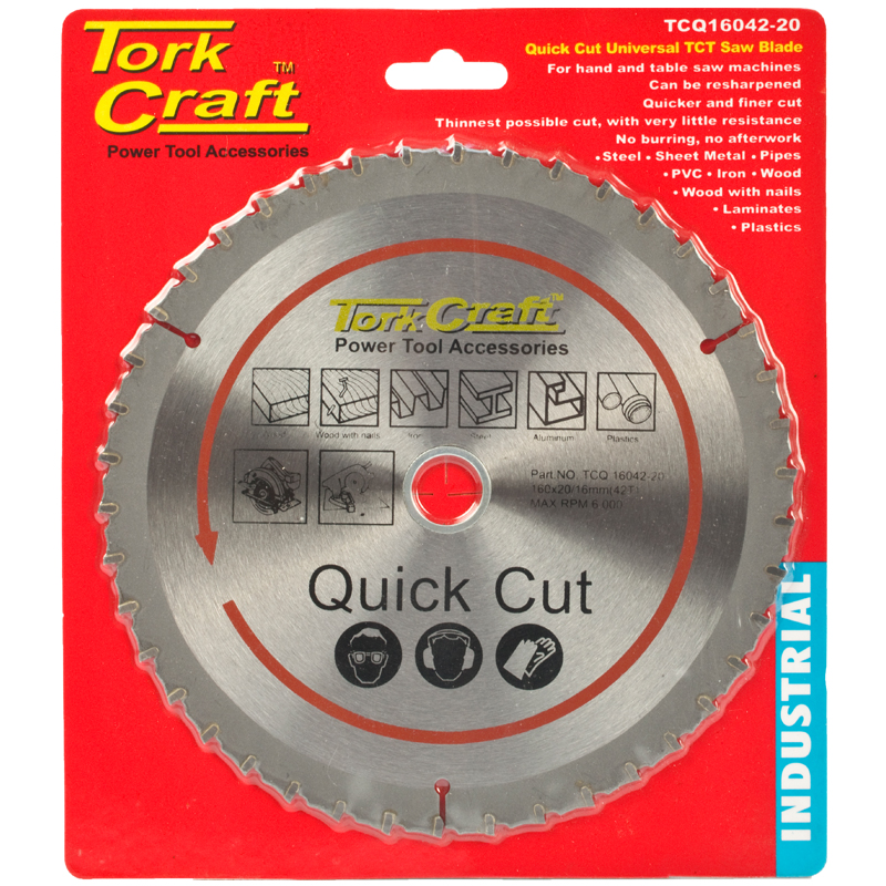 UNIVERSAL QUICK CUT TCT BLADE 160X42T 20-16 (TCQ16042-20)