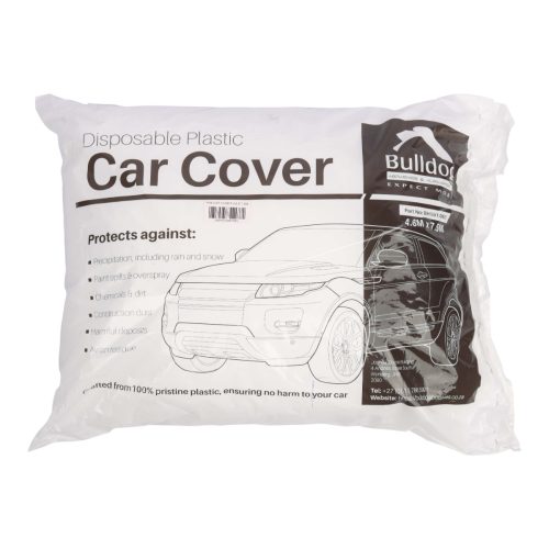 BULLDOG AUTO Plastic Car Cover, Disposable, 4.8mx7.5m
