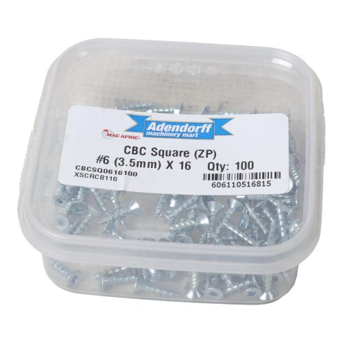 CBC SQUARE (ZP)#6 (3.5MM) X 16 QTY:100(CBCSQ0616100)