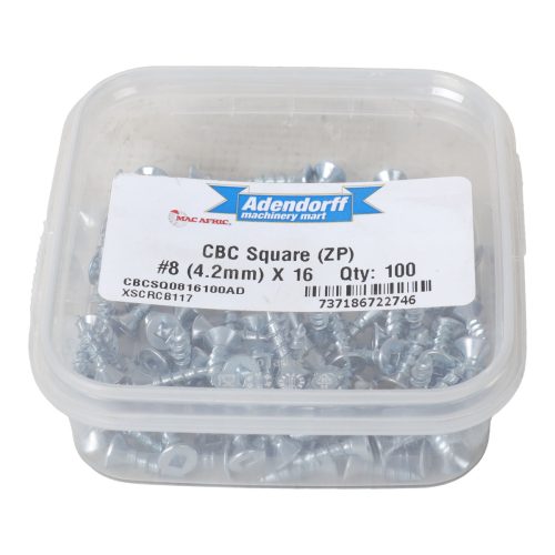 CBC SQUARE (ZP) #8 (4.2MM) X 16 QTY:100(CBCSQ0816100)