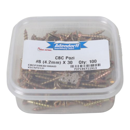 CBC POZI #8 (4.2MM) X 30 QTY:100(CBCPZ0830100)