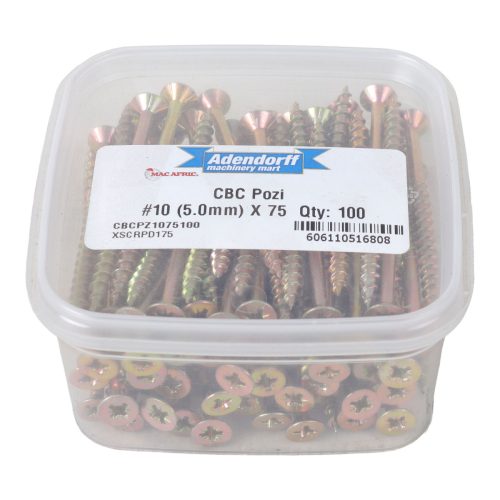 CBC POZI #10 (5.0MM) X 75 QTY:100(CBCPZ1075100)