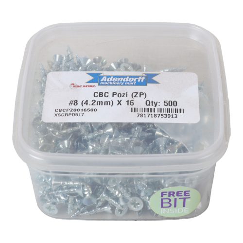 CBC Pozi (ZP) #8 (4.2mm) x 16 (Bit Incl.)
