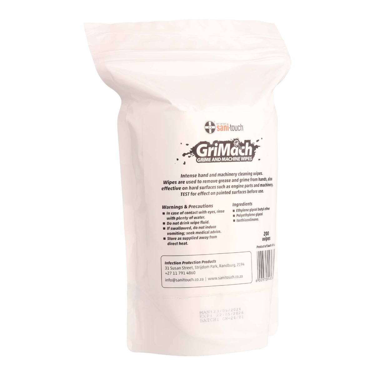 SANI-TOUCH Grimach Grime & Machine Wipes - Image 2