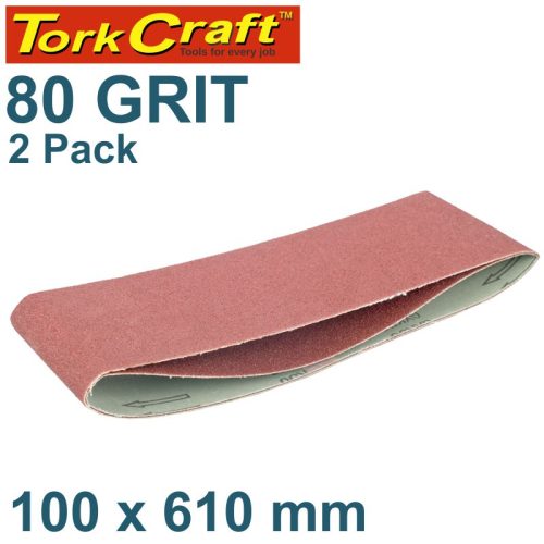 TORKCRAFT Sanding Belt 100 x 610 MM - 2 PCS G80