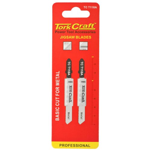 TORK CRAFT T-Shank Jigsaw Blades for Metal 2 PCS (75 MM 21 TPI)