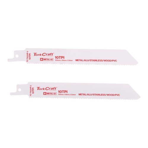 TorkCraft Sabre Saw Blade 150 x 2.5mm 10TPI Wood, Metal, PVC, Al 2pc