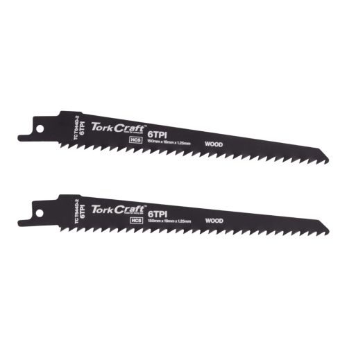 TorkCraft Sabre Saw Blade 150 x 4.3mm 6TPI Wood 2pc
