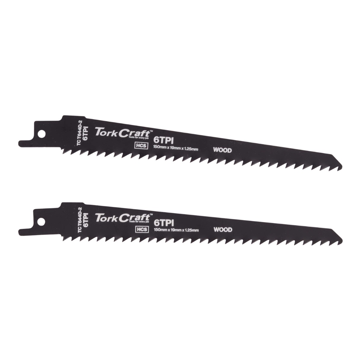 TorkCraft Sabre Saw Blade 150 x 4.3mm 6TPI Wood 2pc