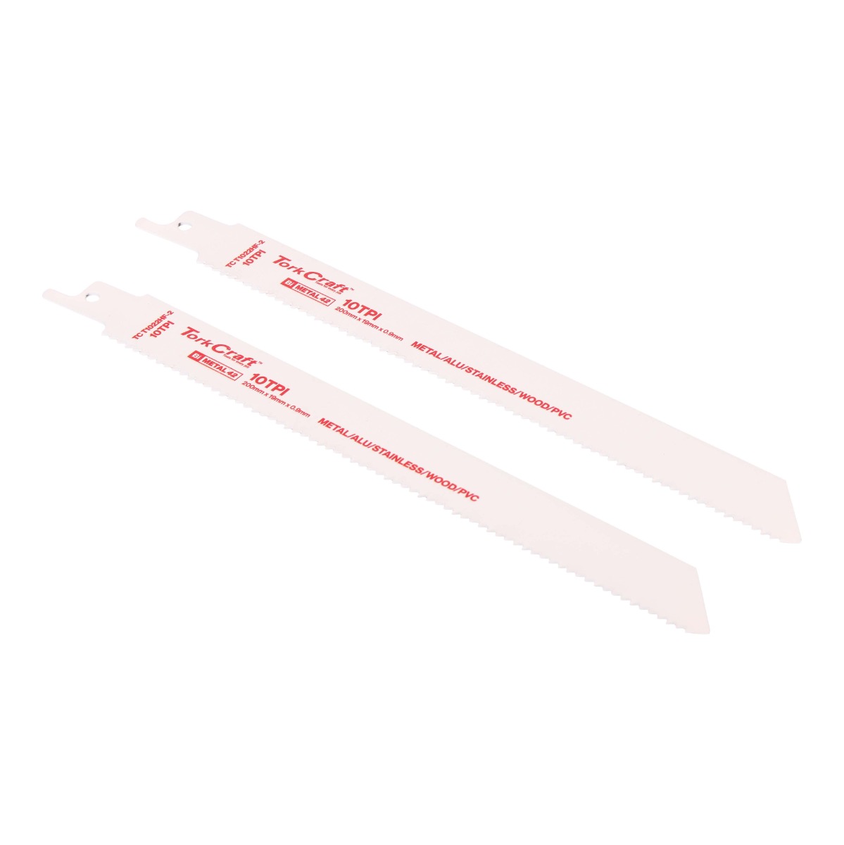 TorkCraft Sabre Saw Blade 200 x 2.5mm 10TPI Wood, Metal, PVC, Al 2pc